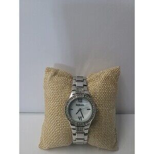 Style & Co Women Silver Tone Bracelet Watch Rhinestone Bezel Roman Numeral Dress